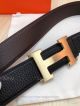 High Quality Hermes Reversible Leather Belt For Men - Brushed Gold H Buckle (7)_th.jpg